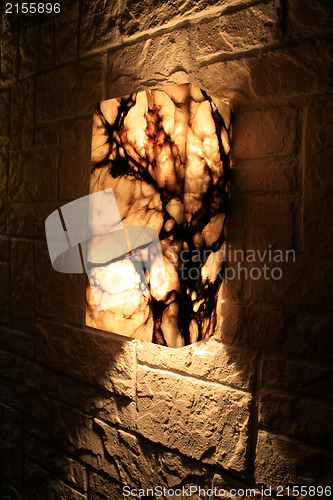 Image of Modern lamp in gothic style. Cool architecture