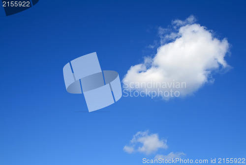 Image of Clear blue sky with one cloud