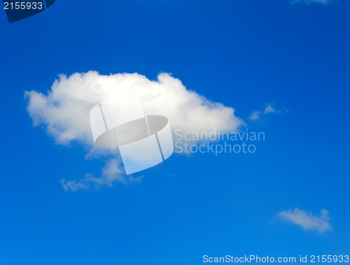 Image of Puffy clouds on blue sky