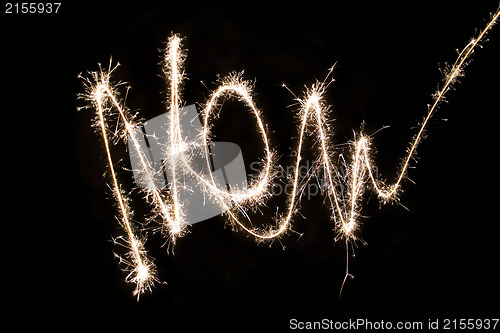 Image of Word New made by sparkler