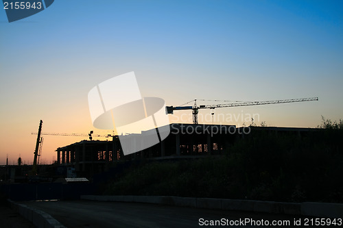 Image of Construction site at sunset