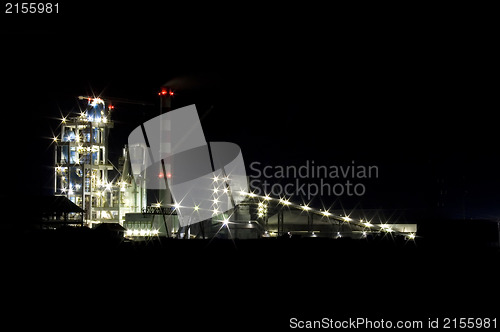 Image of Modern factory at night