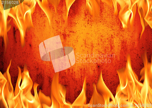 Image of Grunge fire wall background