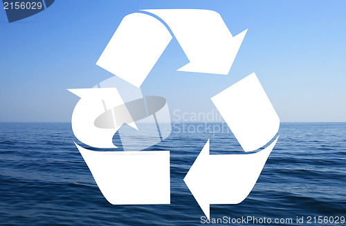 Image of Recycle symbol made from sea waves