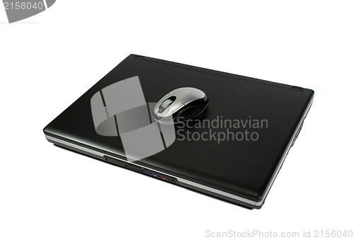Image of Mouse on a laptop isolated