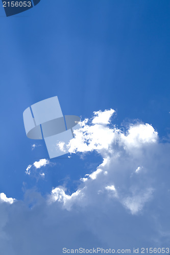 Image of Sunny clouds with rays of light