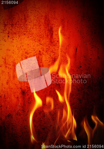 Image of Grunge fire wall background
