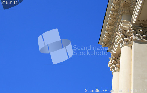 Image of Columns with blue sky background