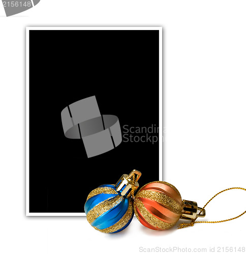 Image of Empty photo and new year`s decorations