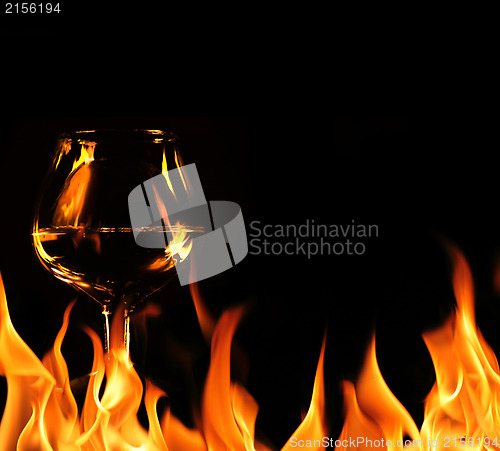 Image of Glass in fire flames