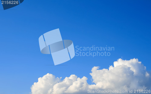 Image of Clear blue sky with cloud