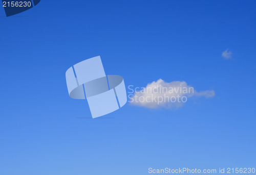 Image of Clear blue sky with one little cloud