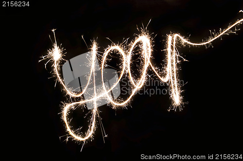 Image of Word Year made by sparkler