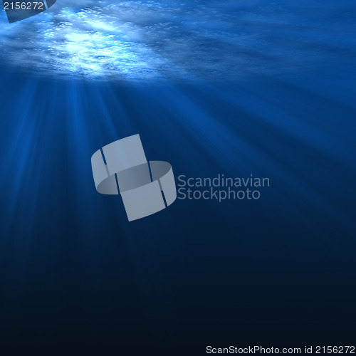 Image of Underwater scene with rays of light