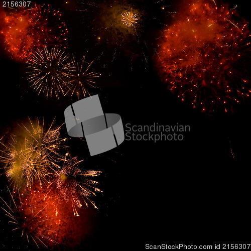 Image of Fireworks backgroud made from several images