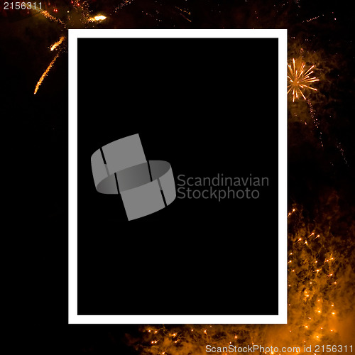 Image of Empty photo with fireworks background