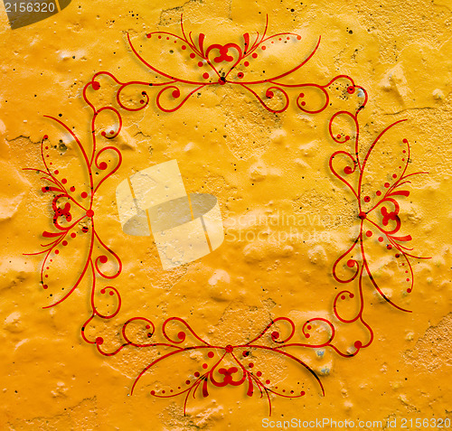 Image of Orange grunge  background with cool vintage frame