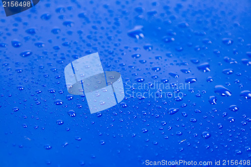 Image of Drops on blue background
