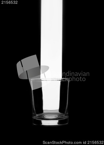 Image of Empty glass on black. Abstract image