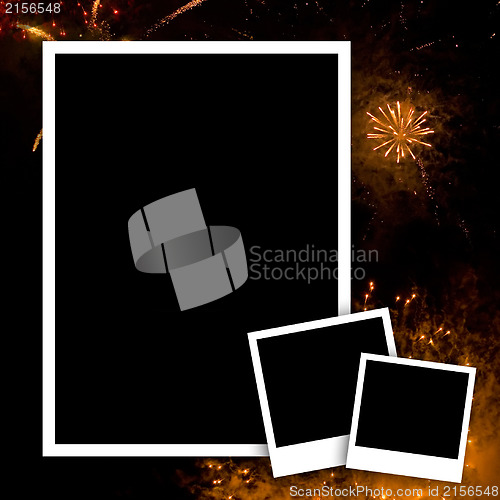 Image of Empty photo with fireworks background