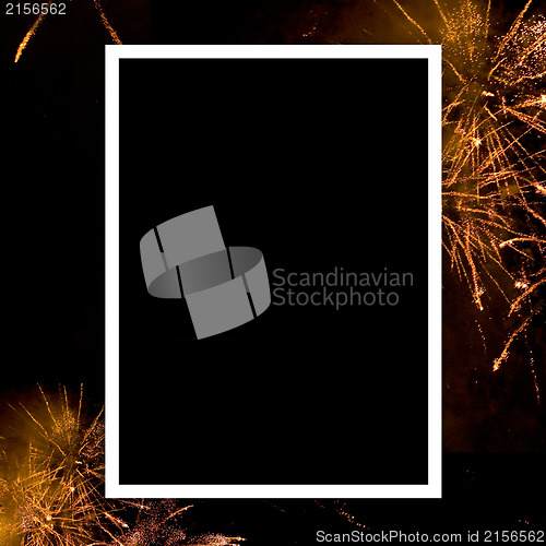 Image of Empty photo with fireworks background