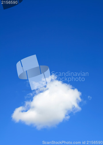 Image of Clear blue sky with one cloud