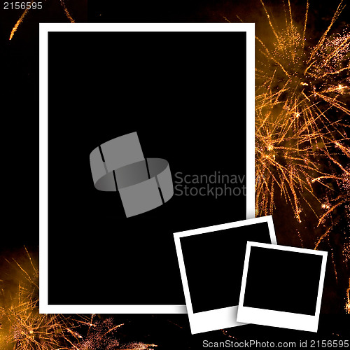 Image of Empty photo with fireworks background