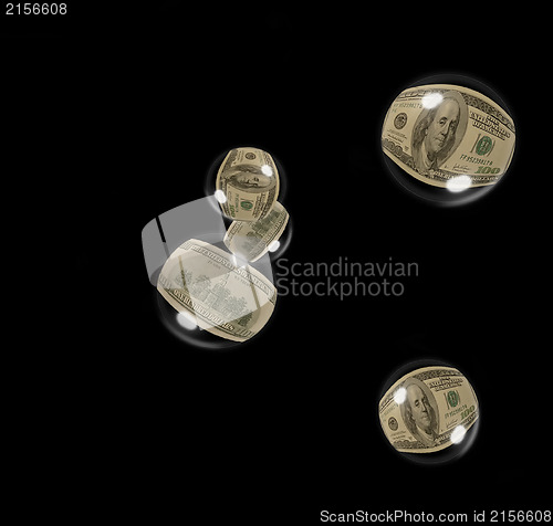 Image of Dollar bubbles isolated.Clipping path included