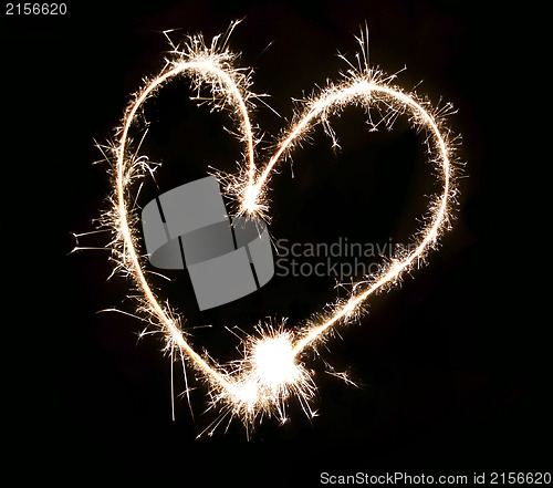 Image of Sparkler heart isolated