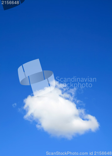 Image of Clear blue sky with one cloud