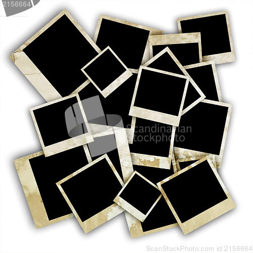 Image of Empty old photo frames isolated.Clipping path included