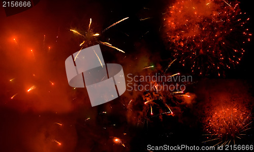 Image of Fireworks backgroud made from several images