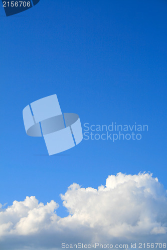 Image of Clear blue sky with cloud