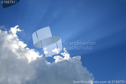 Image of Sunny clouds with rays of light