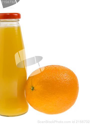Image of Orange juice bottle with orange fruit. The file includes clippin