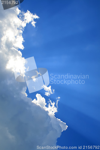 Image of Sunny clouds with rays of light