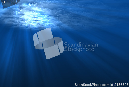 Image of Underwater scene with rays of light