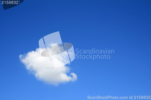 Image of Clear blue sky with one cloud