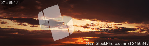 Image of Red sunset sky panorama. High resolution image