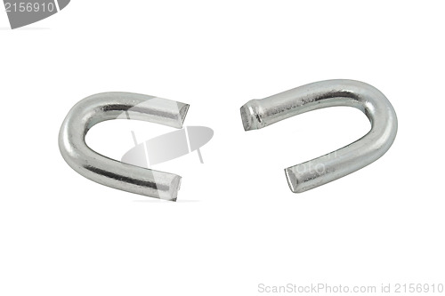 Image of Broken chain link. The file includes clipping path.