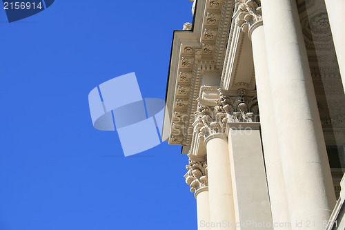 Image of Columns with blue sky background