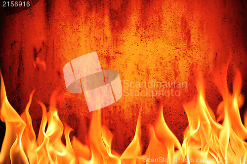 Image of Grunge fire wall background