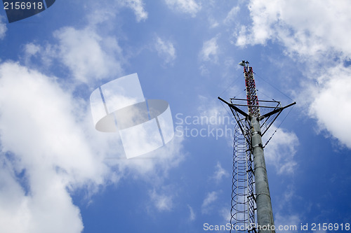 Image of Mobile station on a blue sky background