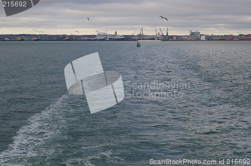 Image of Ship leaving Frederikshavn in Denmark