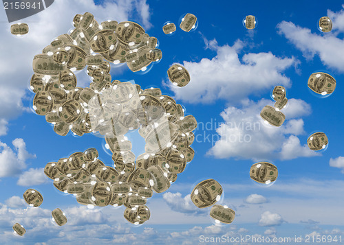 Image of Dollar sign from dollar bubbles