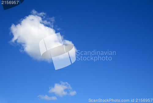 Image of Clear blue sky with one cloud