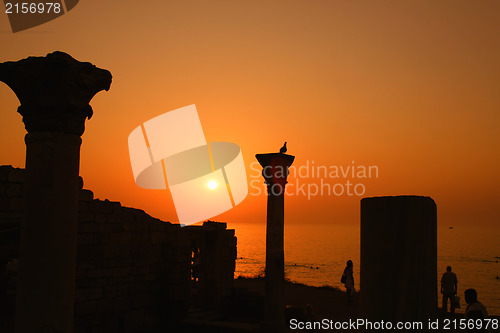 Image of Ancient ruins during sunset