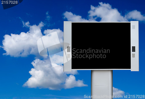 Image of Blank billboard among blue sky