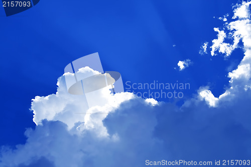 Image of Sunny clouds with rays of light