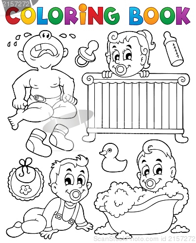 Image of Coloring book babies theme image 1